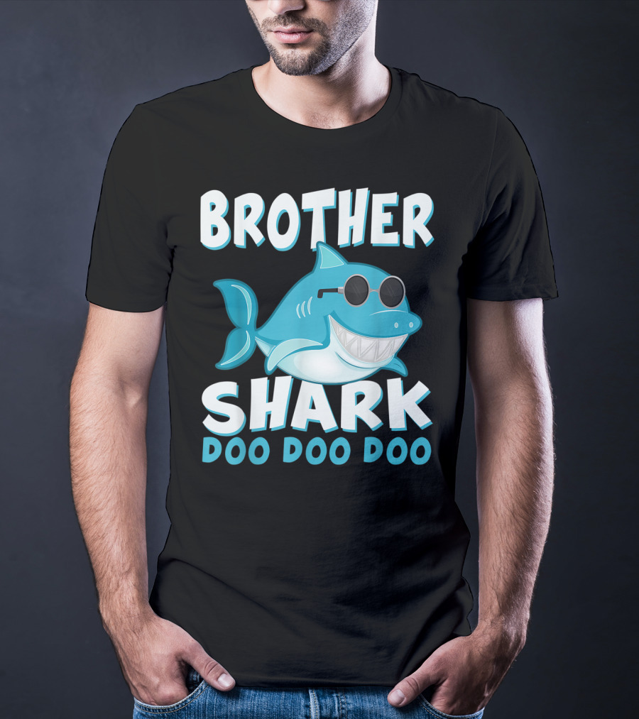 Brother Shark Doo Doo Doo Retro Vintage Father's Day T-Shirt