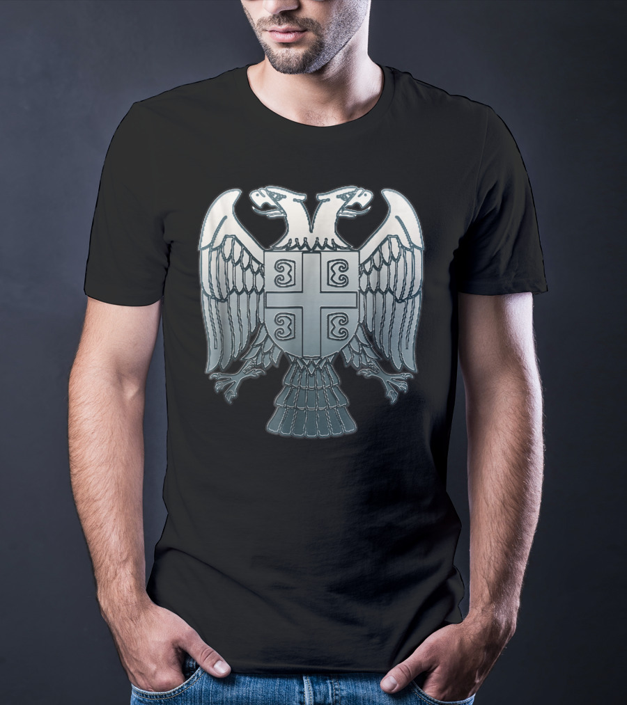 Serbian Double Headed Eagle Serbia Coat Of Arms Emblem T-Shirt