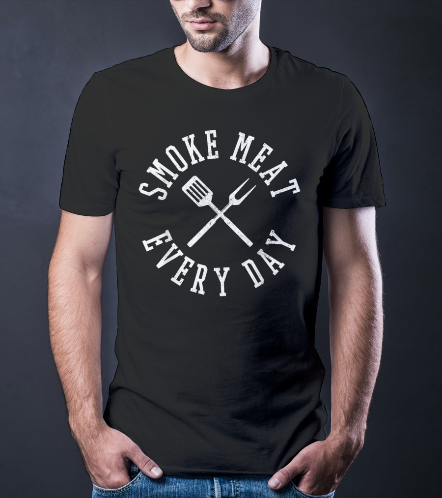 Smoke Meat Every Day BBQ Grilling Spatula Fork T-Shirt