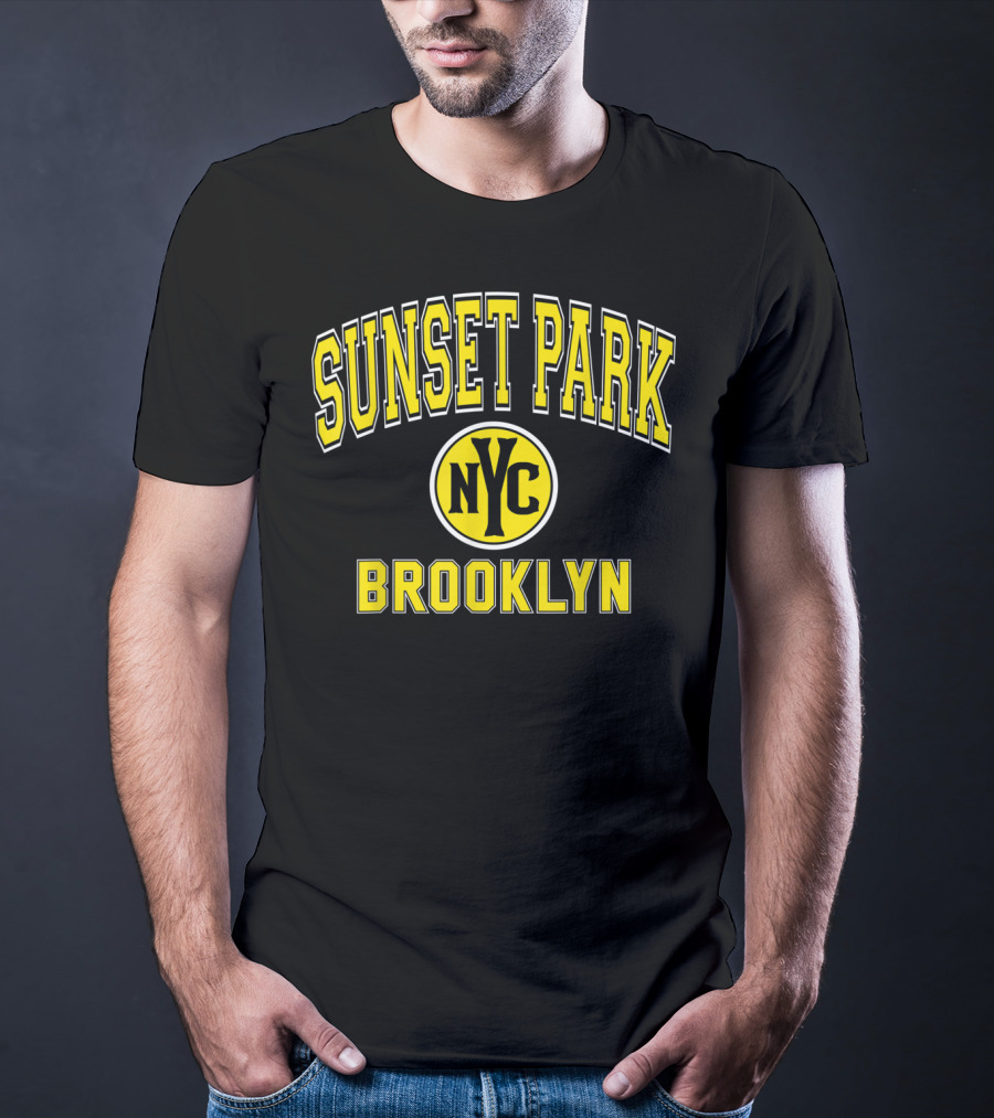 Sunset Park NYC Brooklyn Varsity Style Yellow T-Shirt