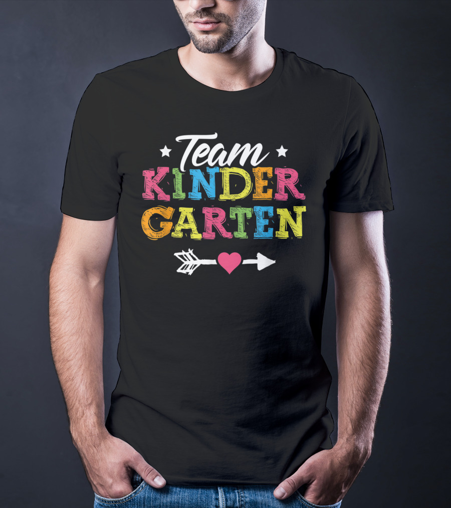 Team Kindergarten Colorful Arrow Heart T-Shirt