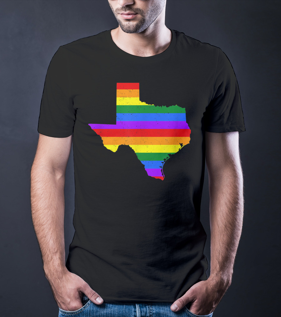 Texas Pride Rainbow Map T-Shirt