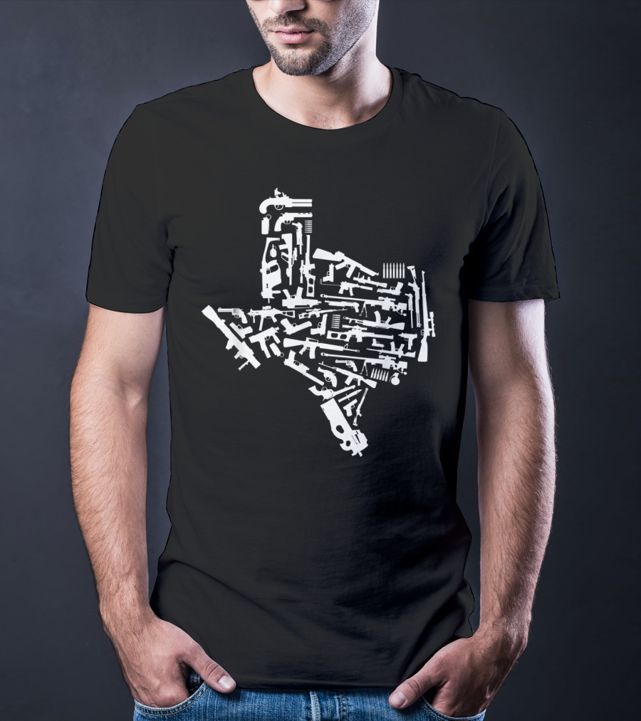 Texas Gun Map Second Amendment T-Shirt