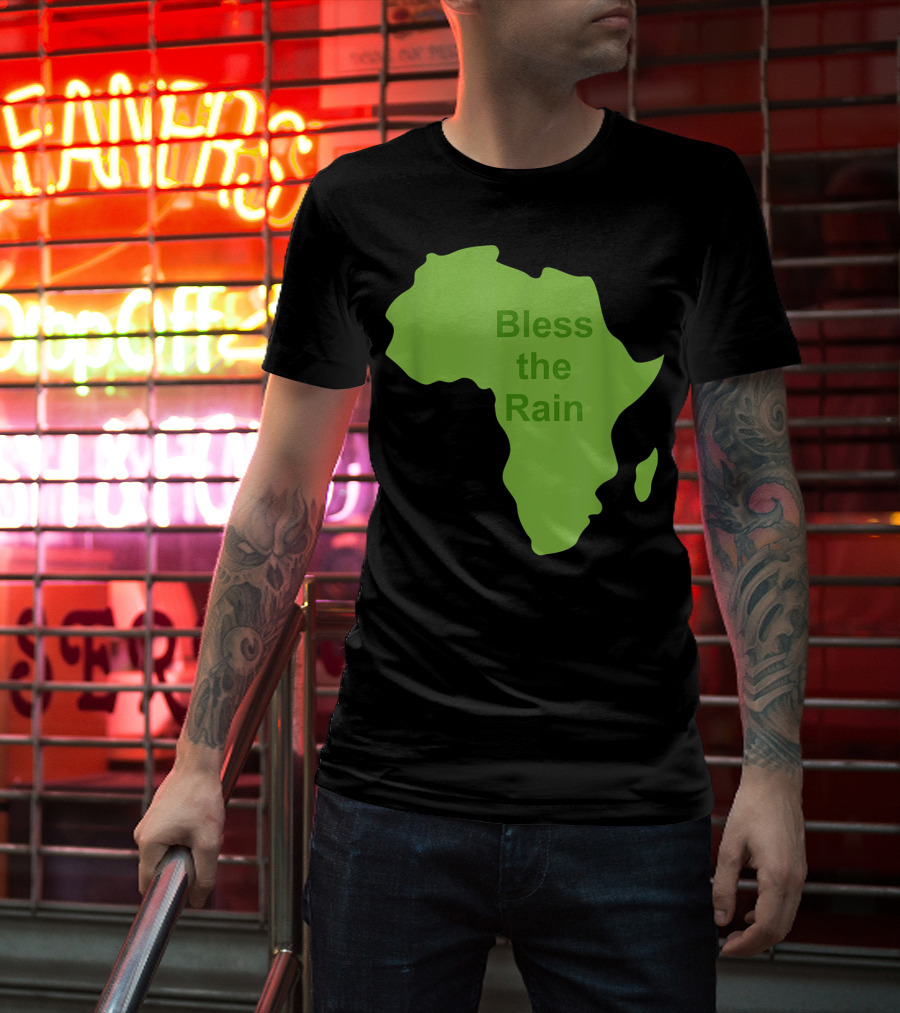 Toto Africa Bless The Rain Green Africa Shape T-Shirt