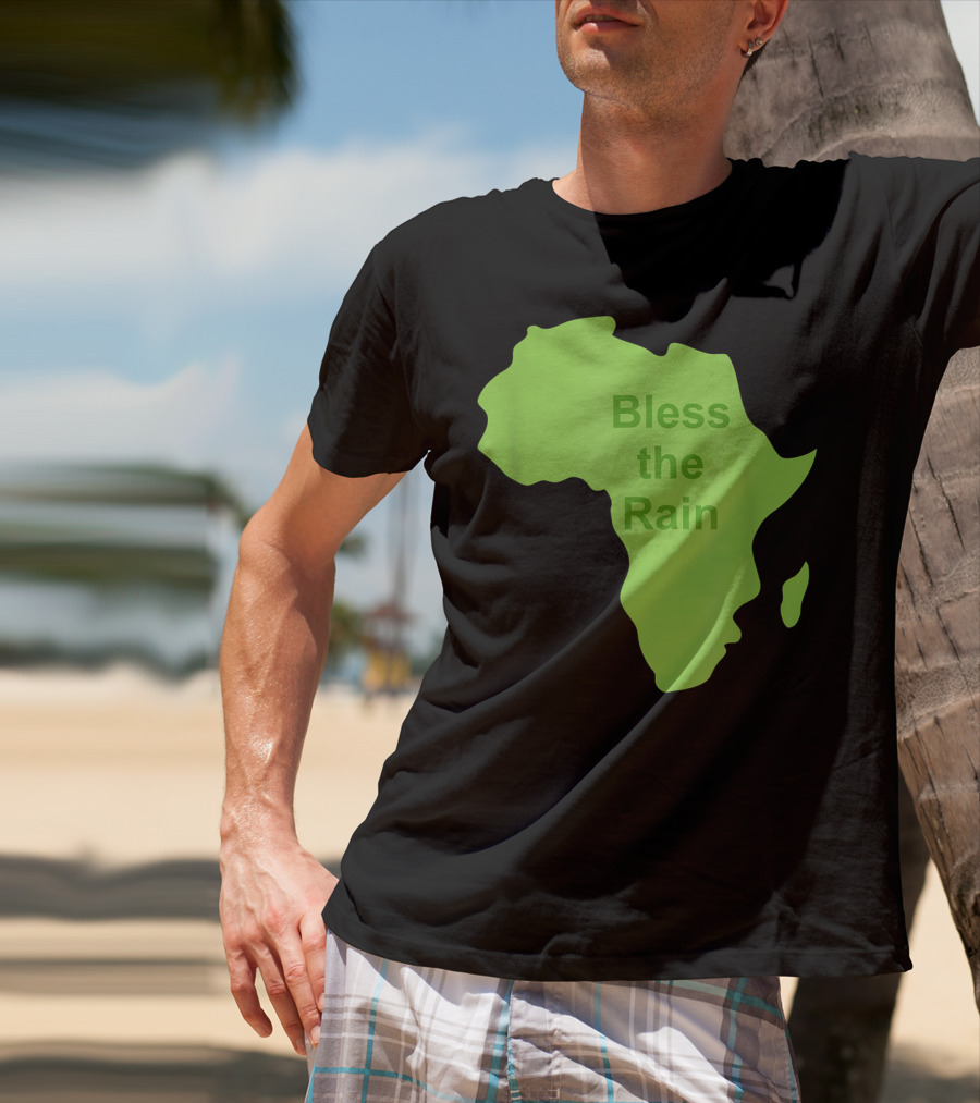 Toto Africa Bless The Rain Green Africa Shape T-Shirt