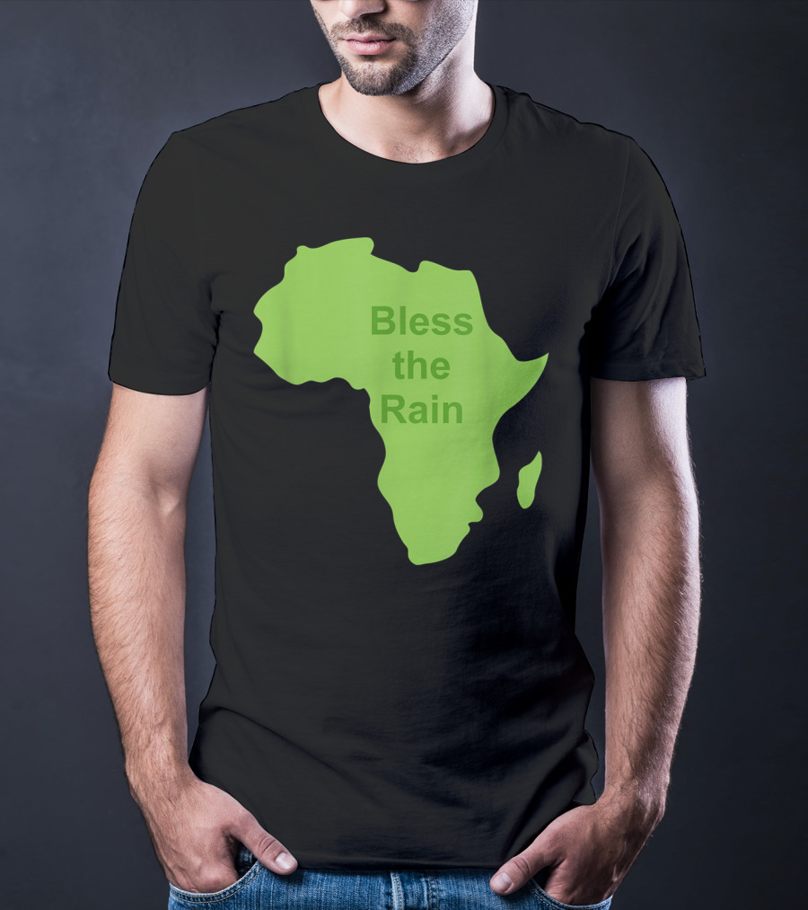 Toto Africa Bless The Rain Green Africa Shape T-Shirt
