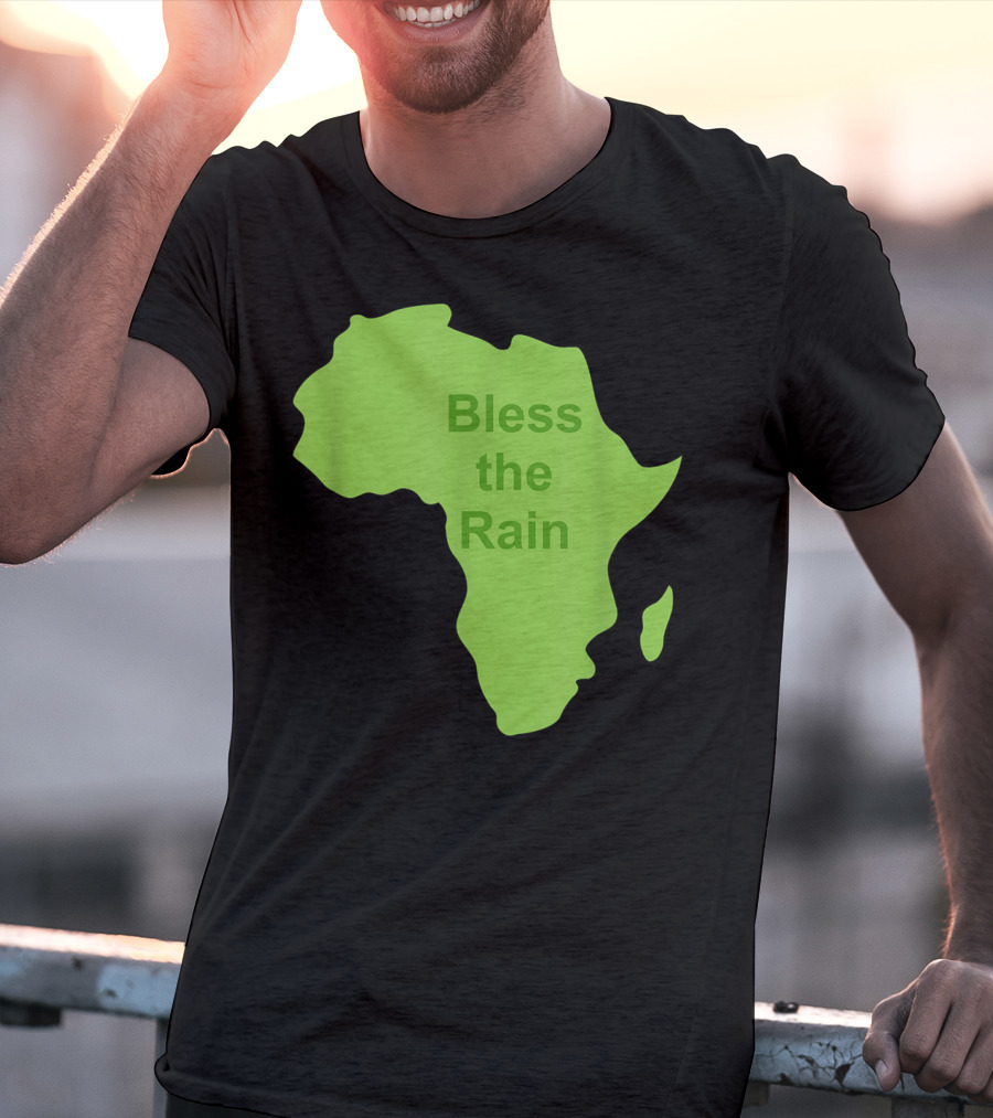 Toto Africa Bless The Rain Green Africa Shape T-Shirt