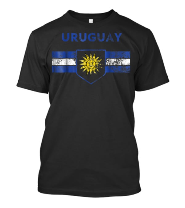 Uruguay Soccer Sun Emblem Flag Blue Stripes T-Shirt