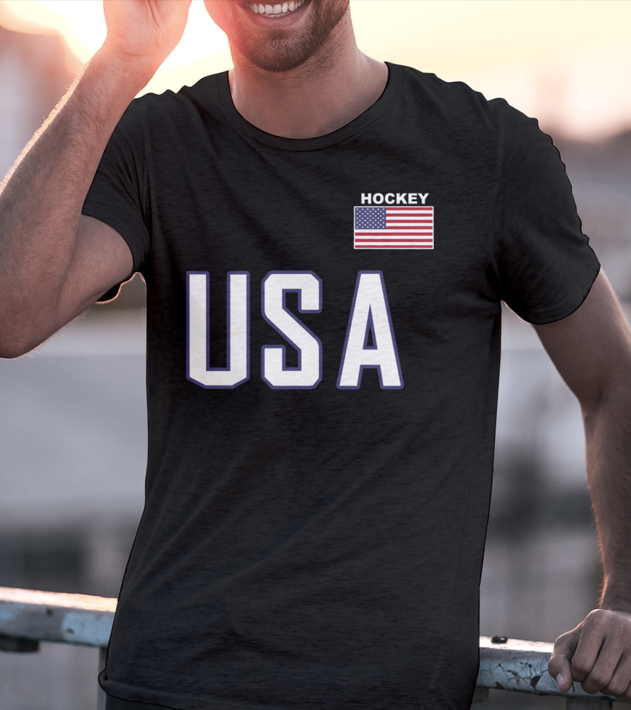 USA Flag Hockey Pocket Equipment Jacket T-Shirt
