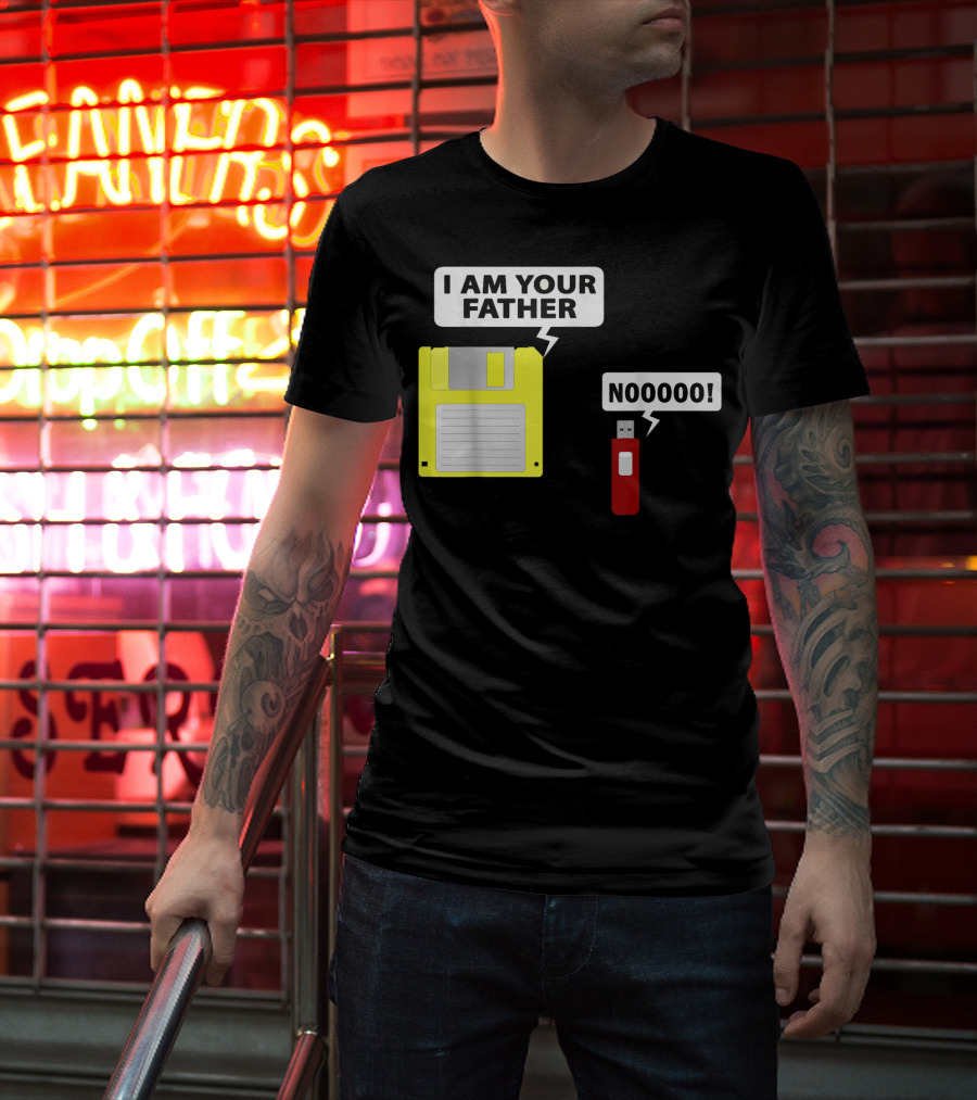 USB Floppy Disk I Am Your Father Nooooo Funny Geek Computer T-Shirt
