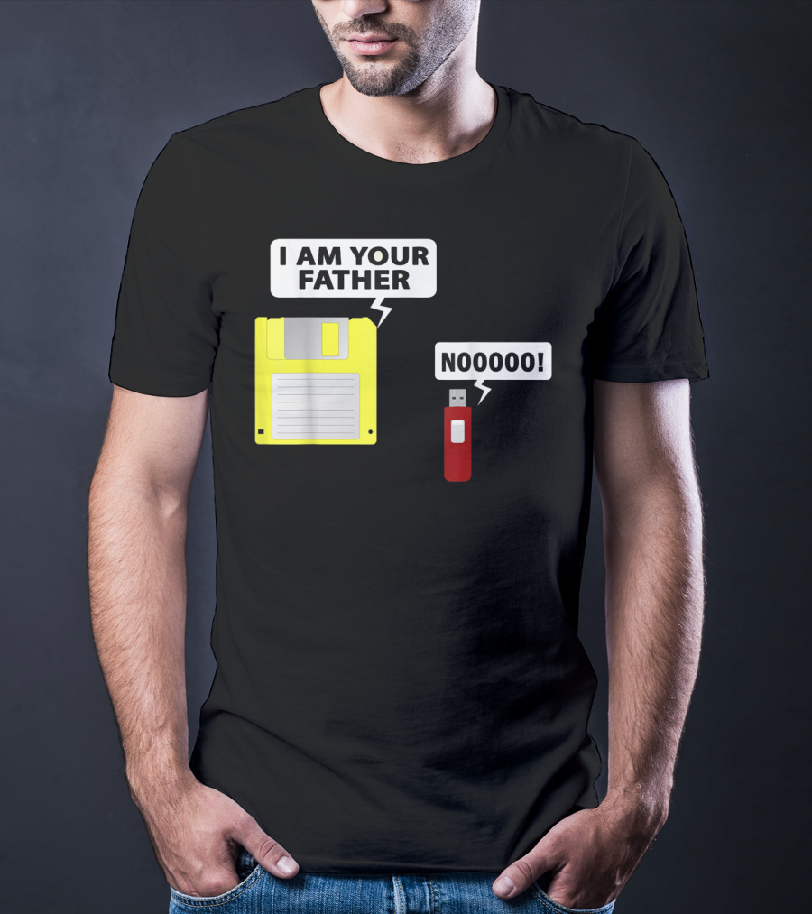 USB Floppy Disk I Am Your Father Nooooo Funny Geek Computer T-Shirt