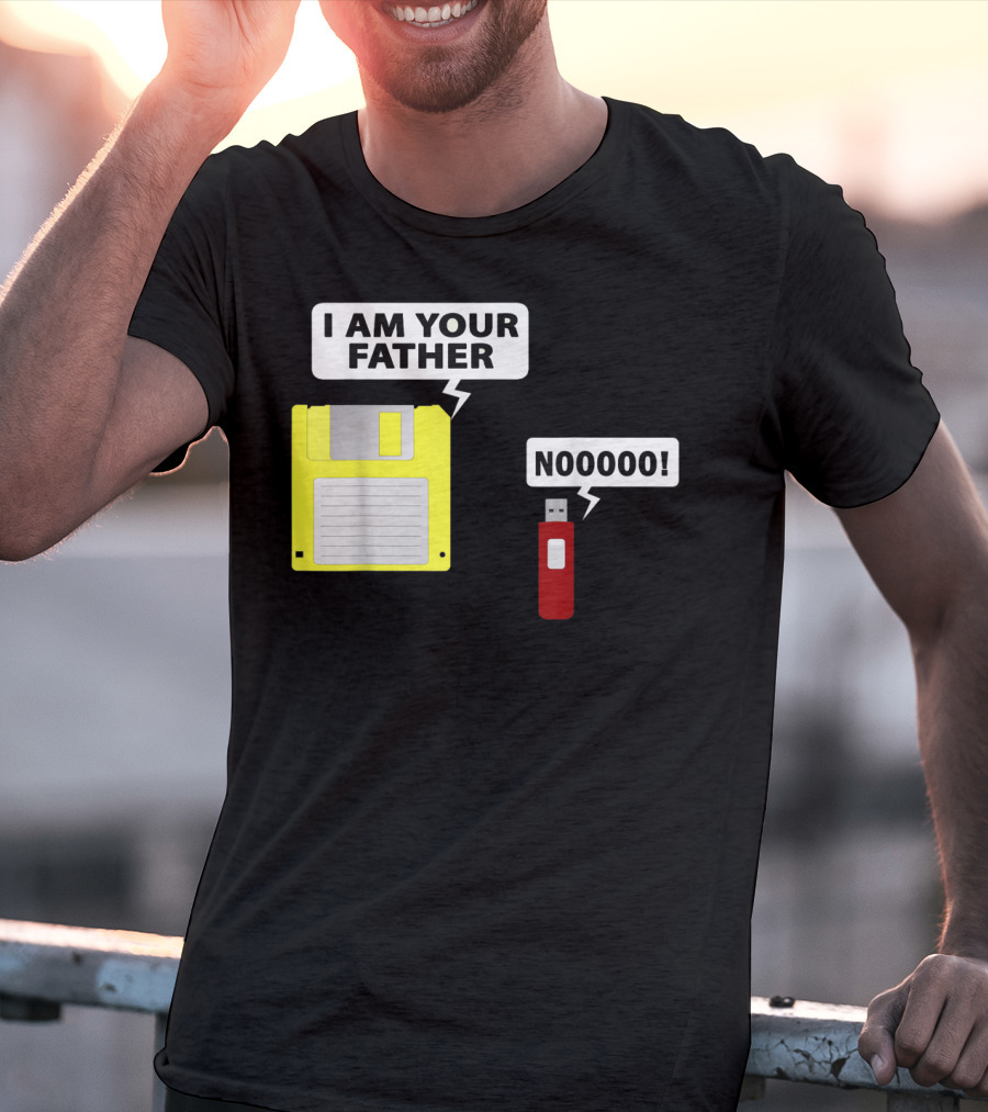 USB Floppy Disk I Am Your Father Nooooo Funny Geek Computer T-Shirt