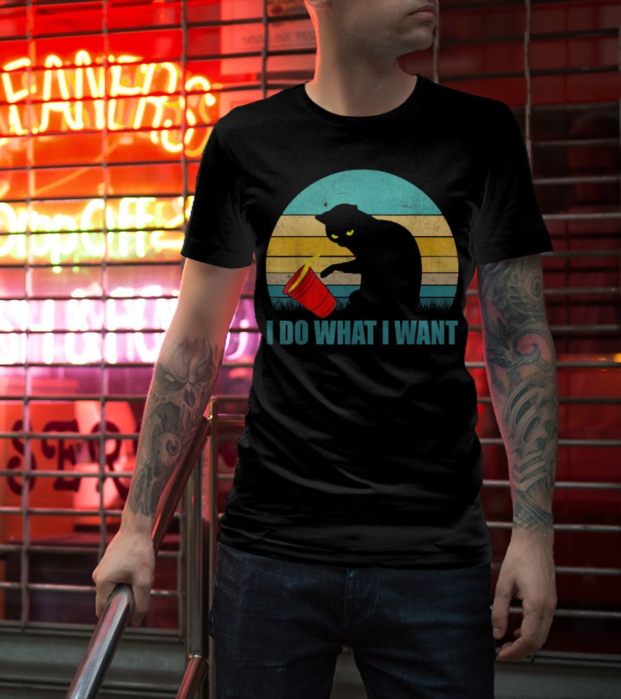 Vintage Cat I Do What I Want Cat Lover T-Shirt