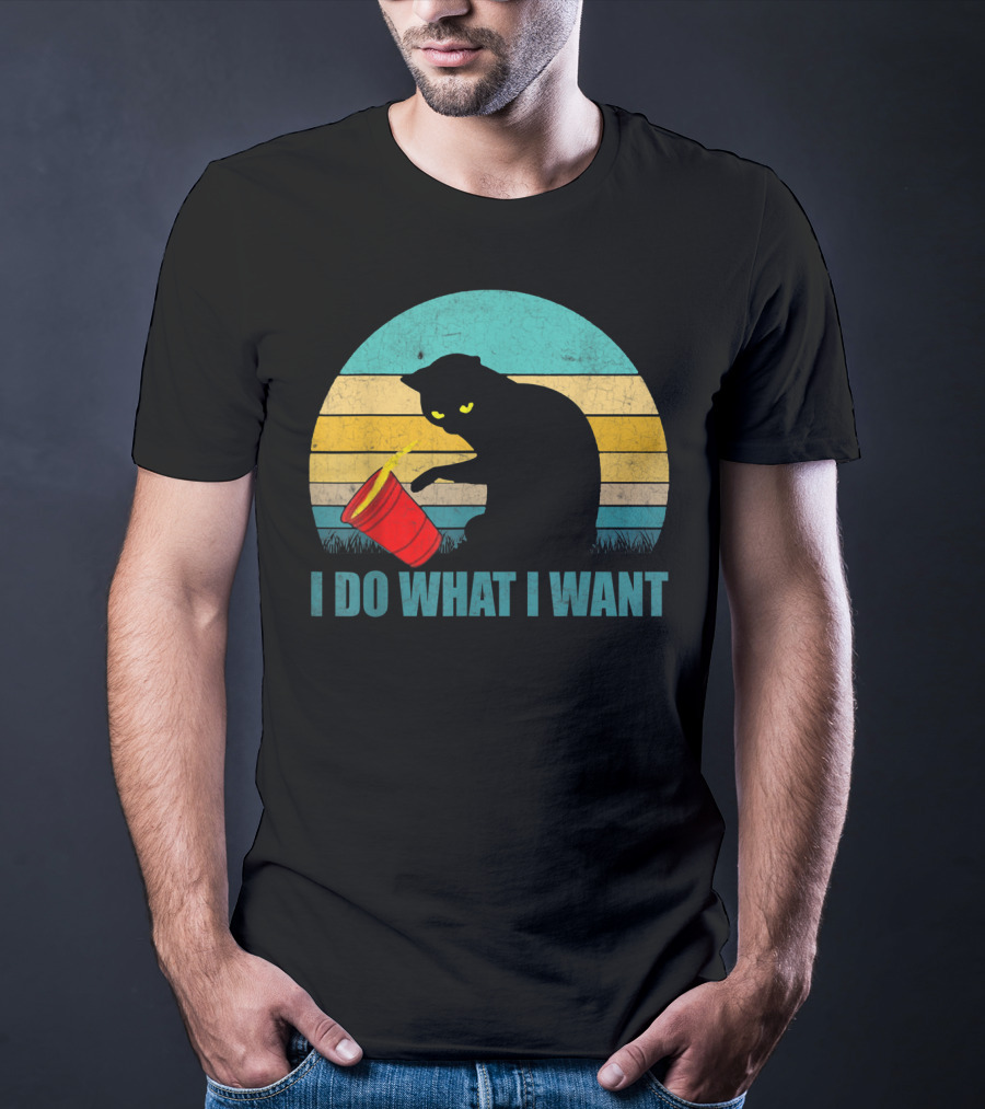 Vintage Cat I Do What I Want Cat Lover T-Shirt