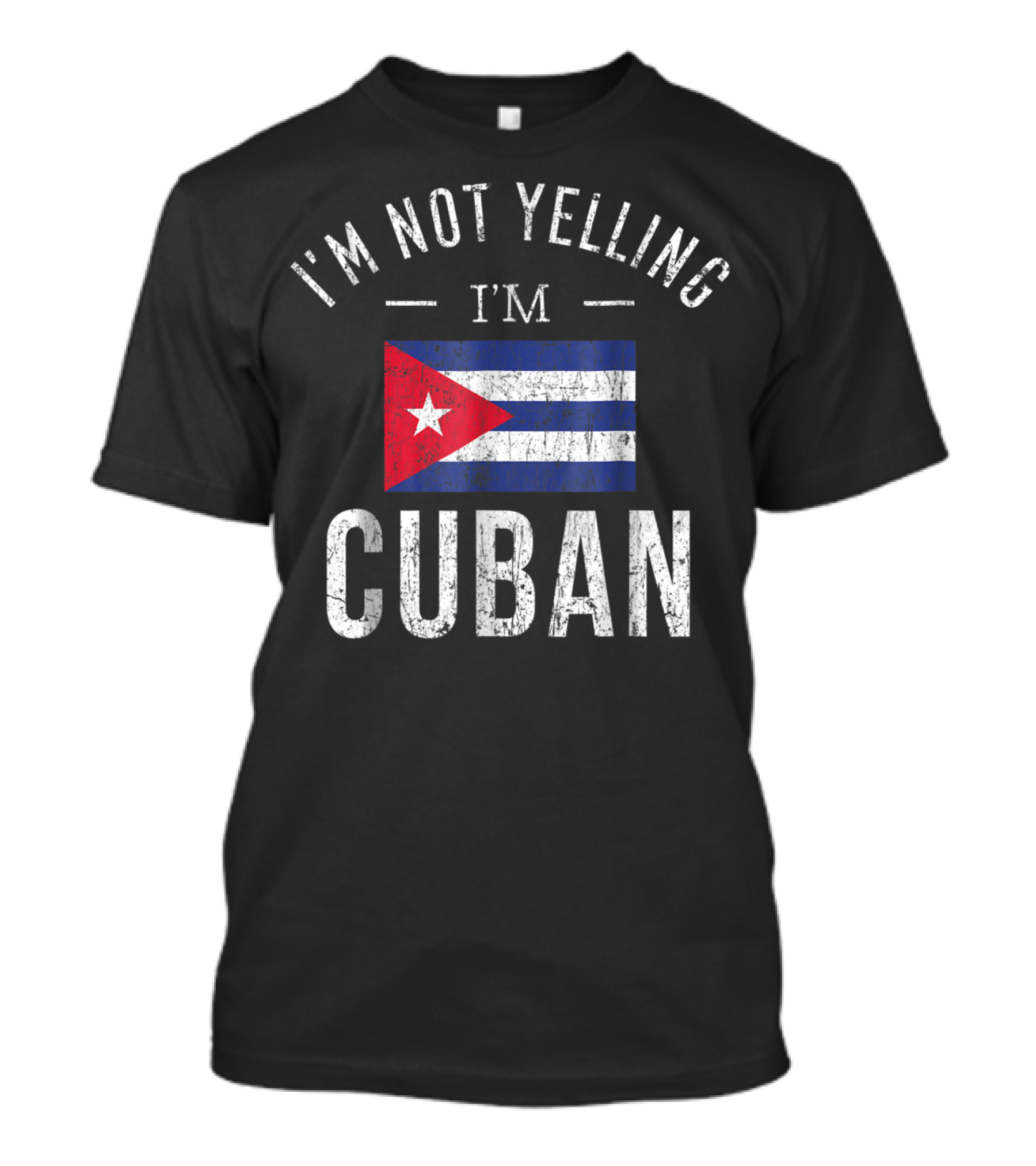 I'm Not Yelling I'm Cuban Cuba Flag Funny T-Shirt