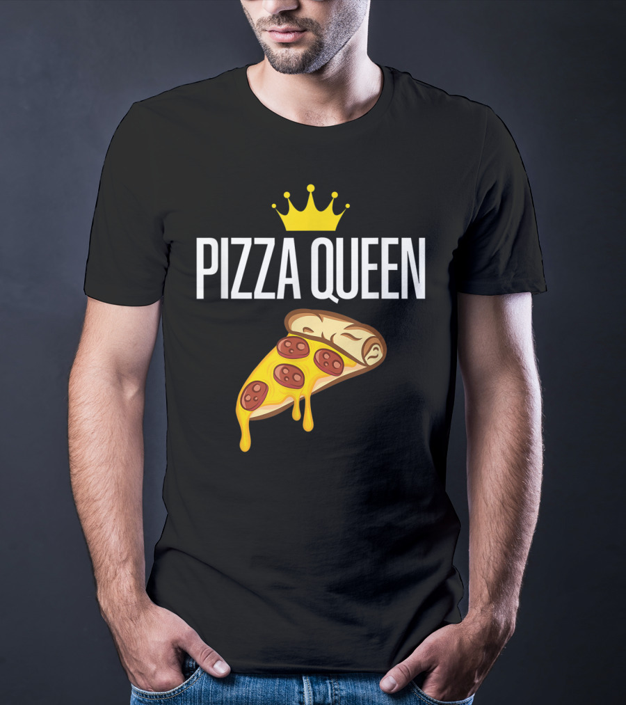 Pizza Queen Funny Cheese Crown Slice T-Shirt