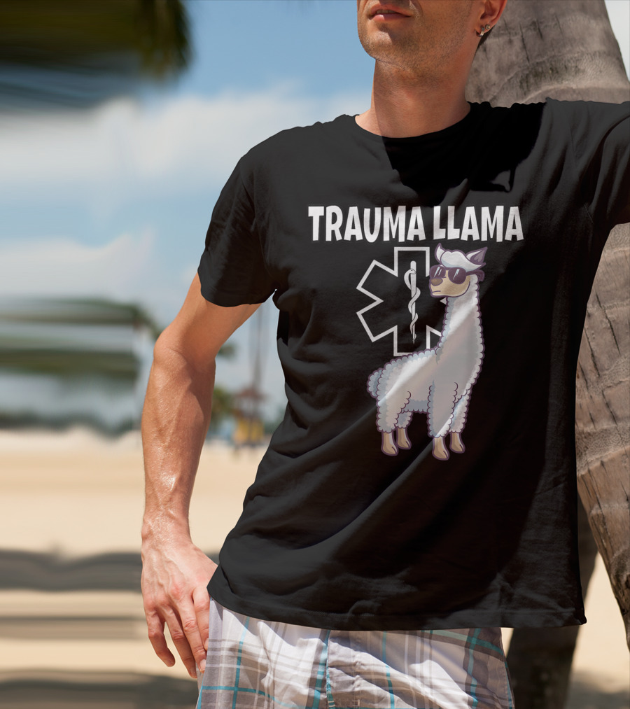 Trauma Llama EMS Medic Funny EMT T-Shirt