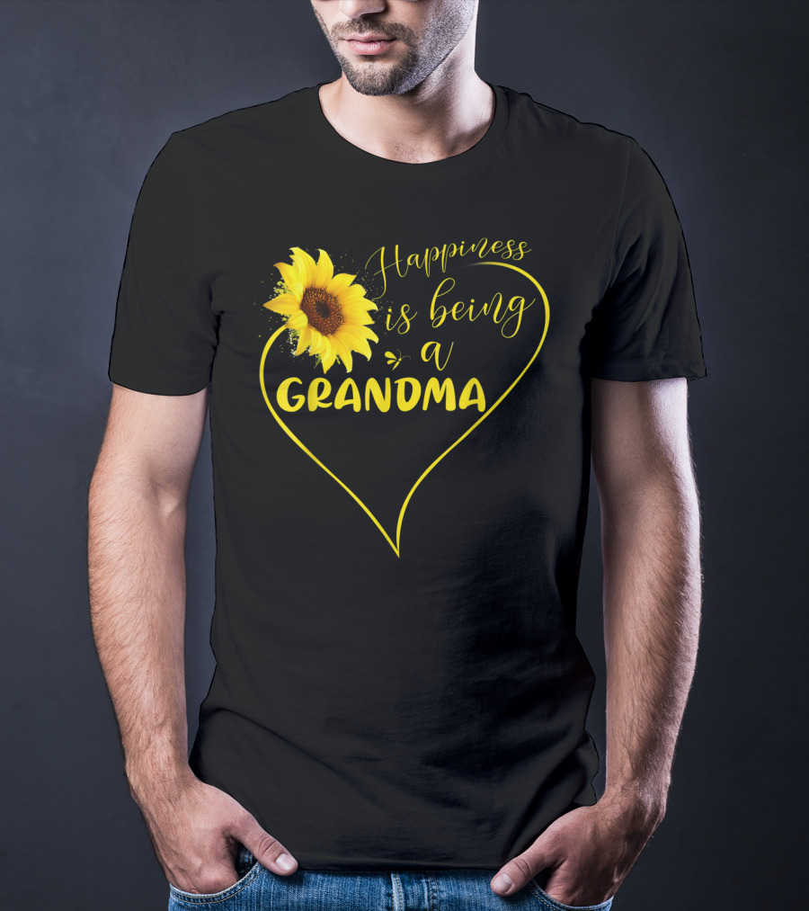 Happiness Is Being A Grandma Sunflower Heart T-Shirt