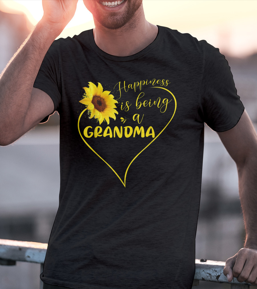 Happiness Is Being A Grandma Sunflower Heart T-Shirt