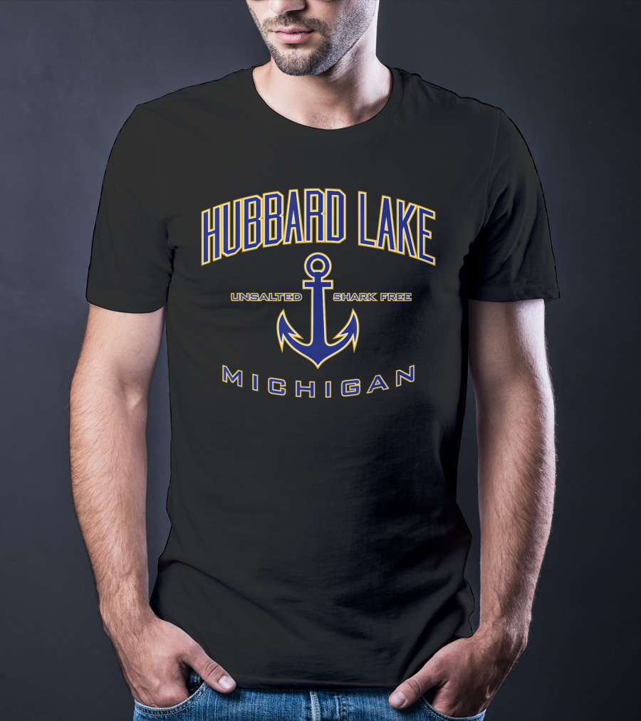 Hubbard Lake Michigan Unsalted Shark Free Anchor T-Shirt