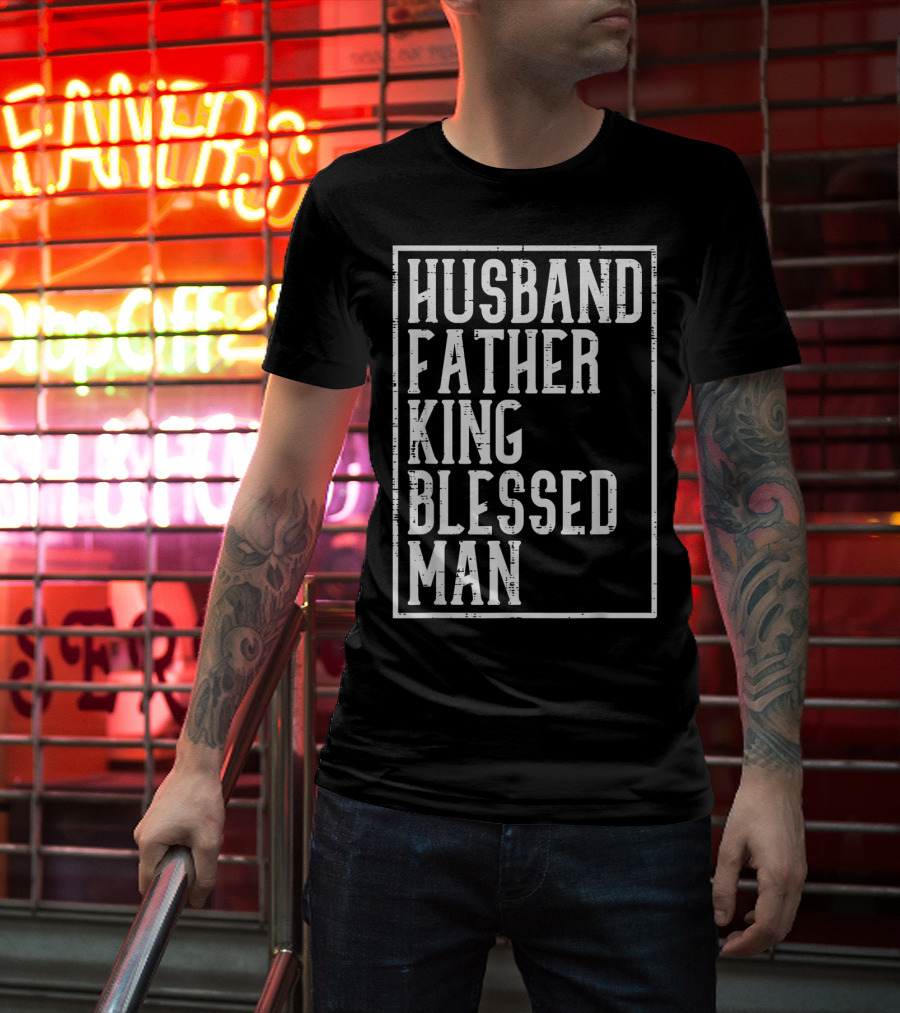 Husband Father King Blessed Man Black Pride T-Shirt