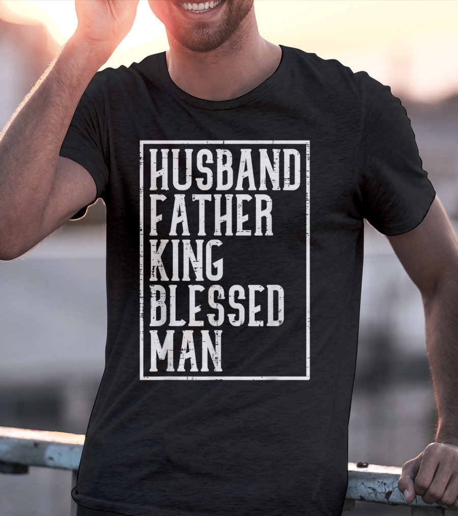 Husband Father King Blessed Man Black Pride T-Shirt