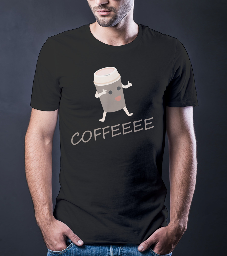 COFFEEEE Caffeine Addict I Love Coffee Bean T-Shirt