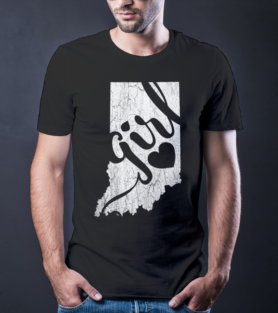 Indiana Girl Heart Map T-Shirt