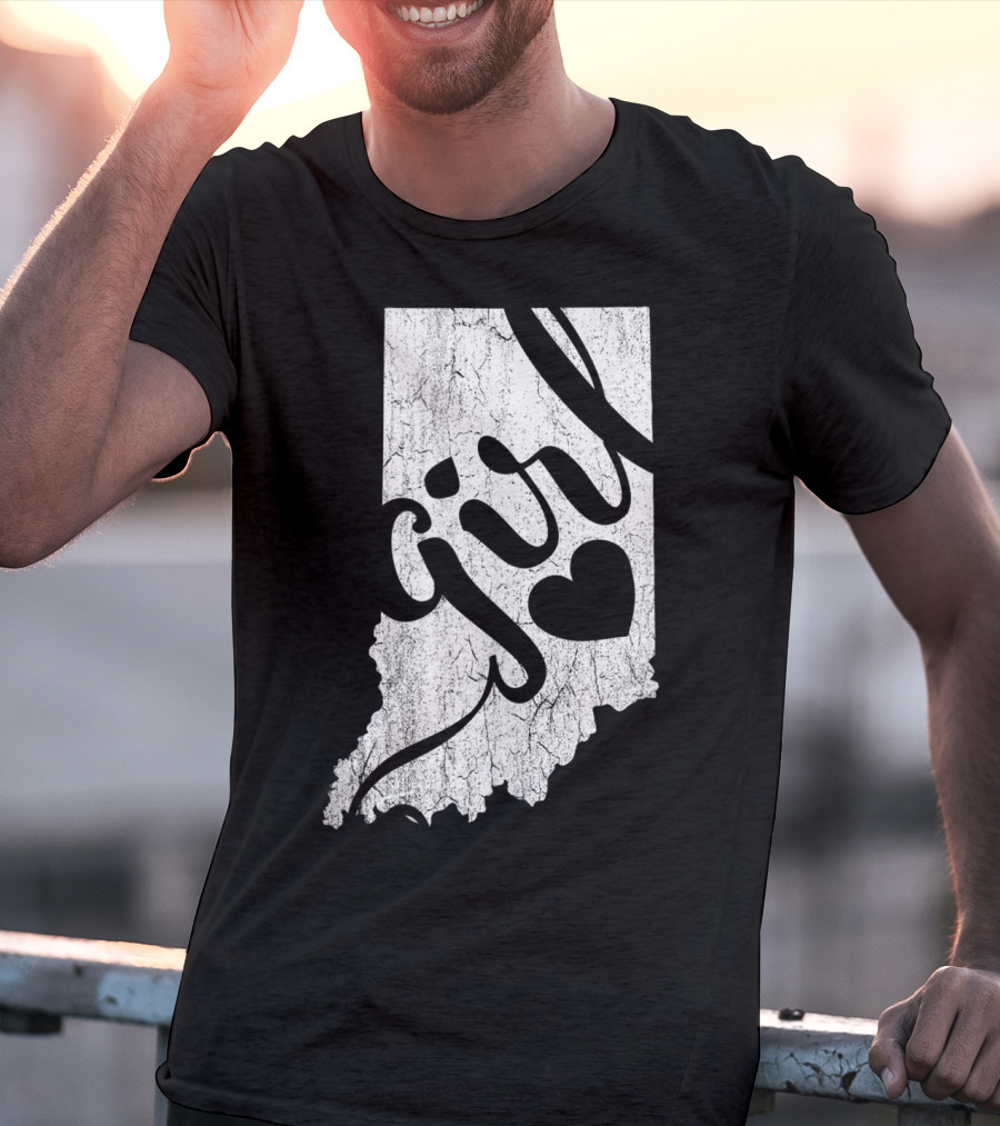 Indiana Girl Heart Map T-Shirt