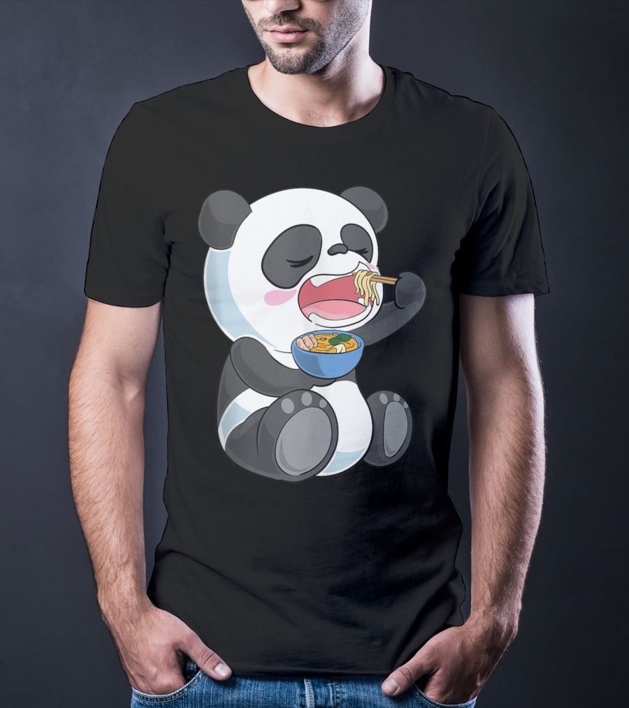 Ramen Eating Panda Bear With Japanese Noodles T-Shirt