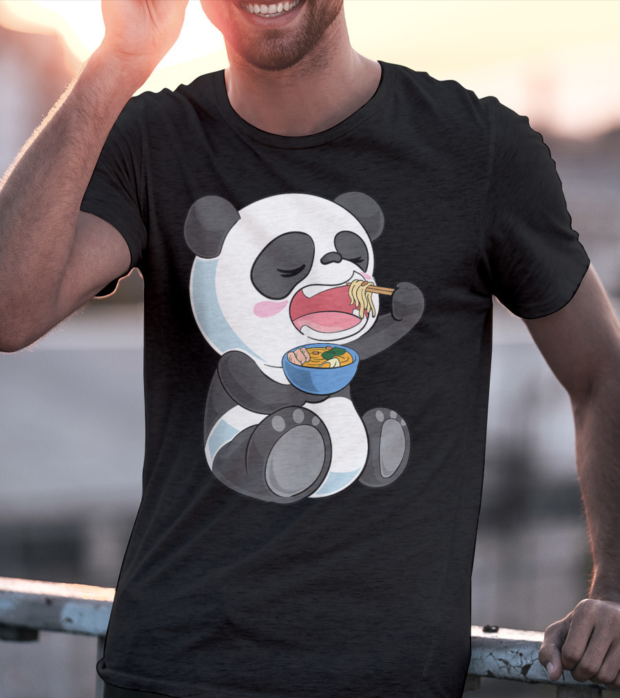 Ramen Eating Panda Bear With Japanese Noodles T-Shirt