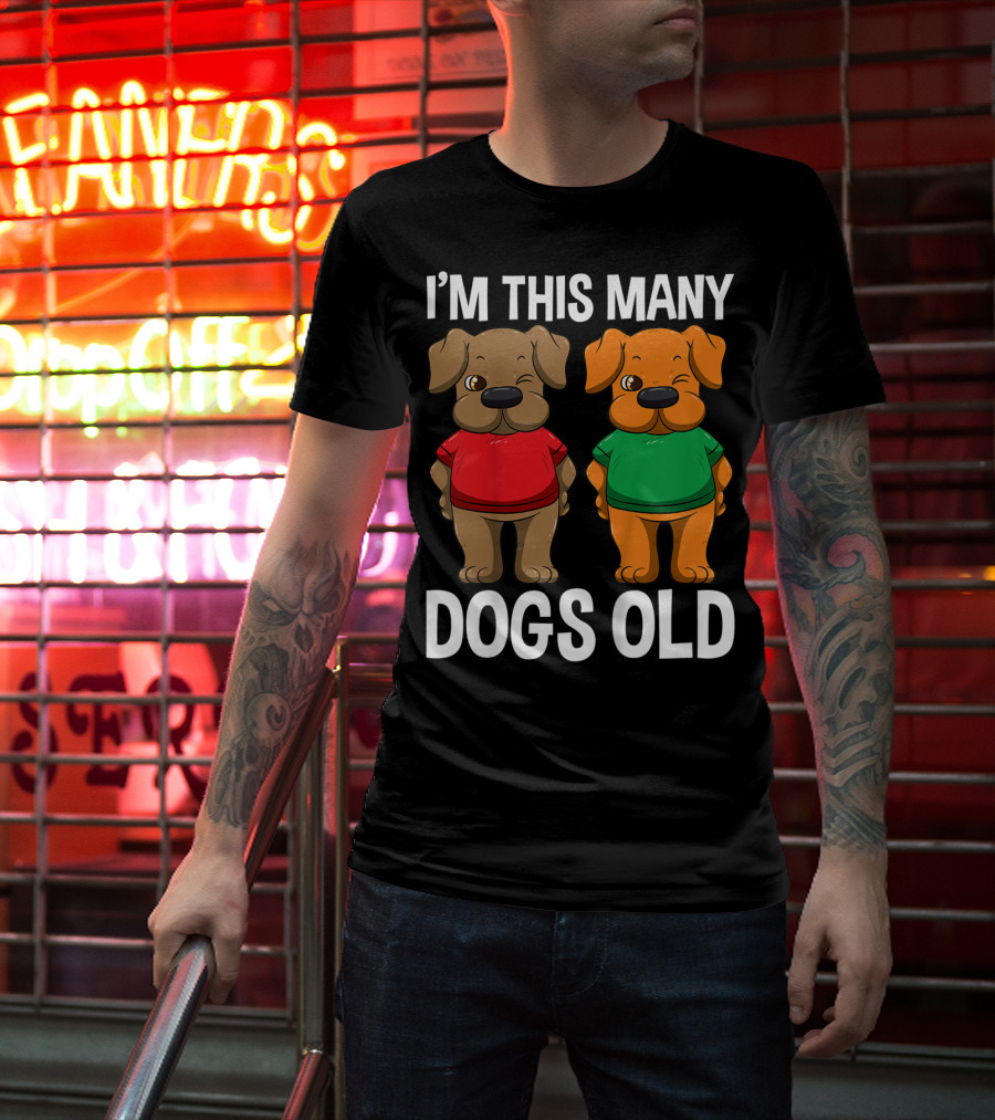 I'm This Many Dogs Old Cute Kids 2 Yr Boy Girl Birthday T-Shirt