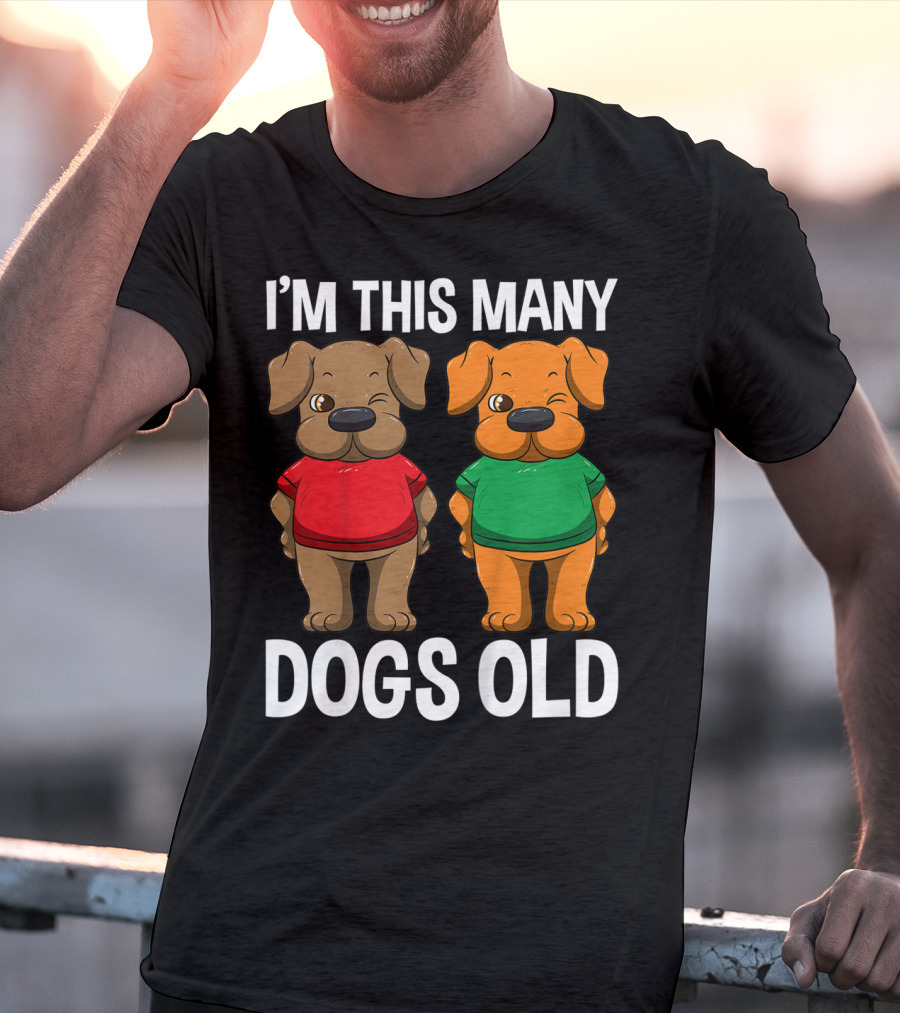 I'm This Many Dogs Old Cute Kids 2 Yr Boy Girl Birthday T-Shirt
