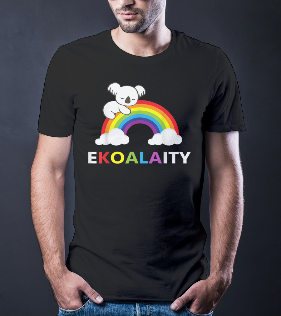 EKOALAITY Koala Rainbow Flag Gay Pride T-Shirt