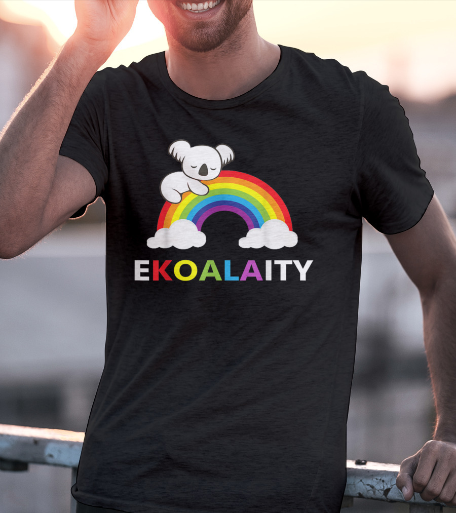 EKOALAITY Koala Rainbow Flag Gay Pride T-Shirt