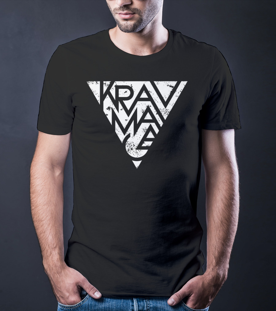 Krav Maga White Triangle Lettering Design Soft T-Shirt