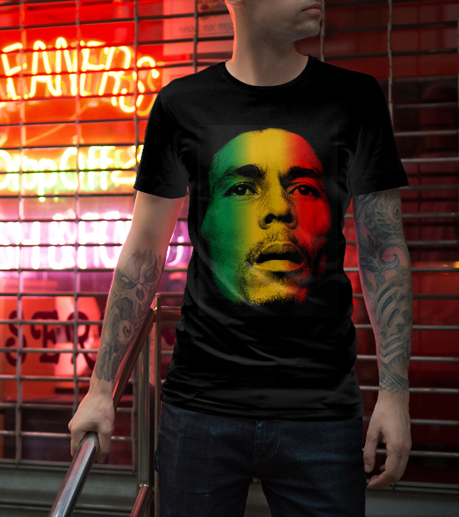 Marley Rasta Face Bob Lover Reggae Colors T-Shirt