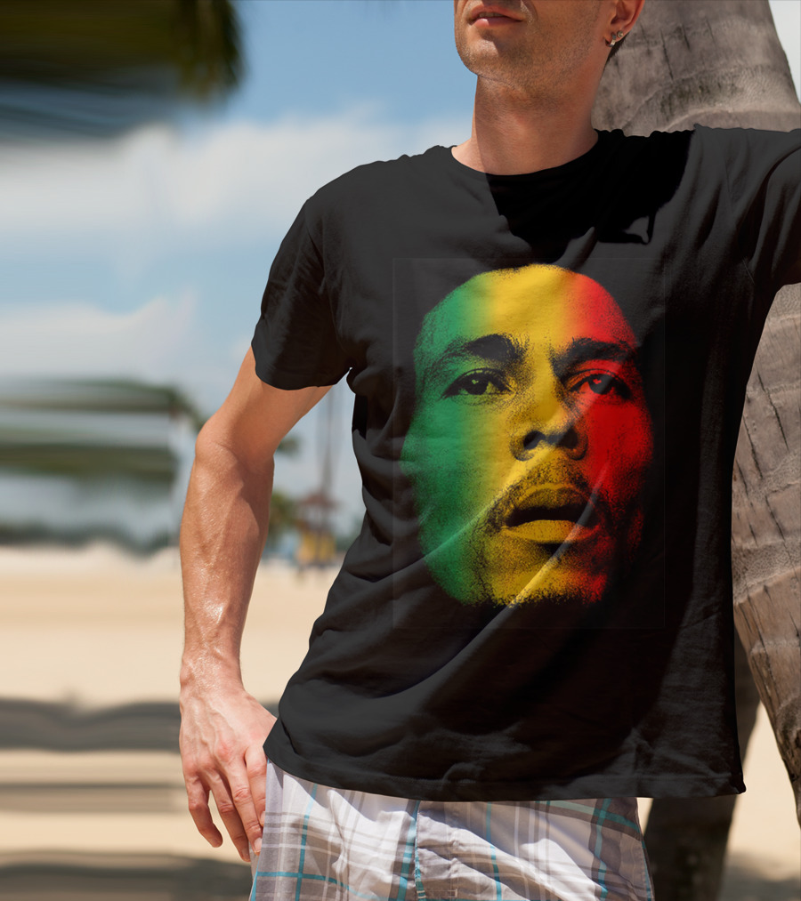 Marley Rasta Face Bob Lover Reggae Colors T-Shirt