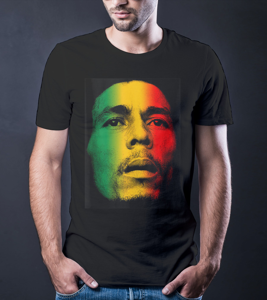 Marley Rasta Face Bob Lover Reggae Colors T-Shirt