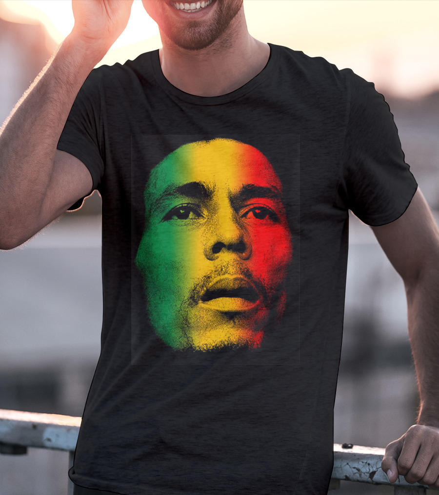 Marley Rasta Face Bob Lover Reggae Colors T-Shirt