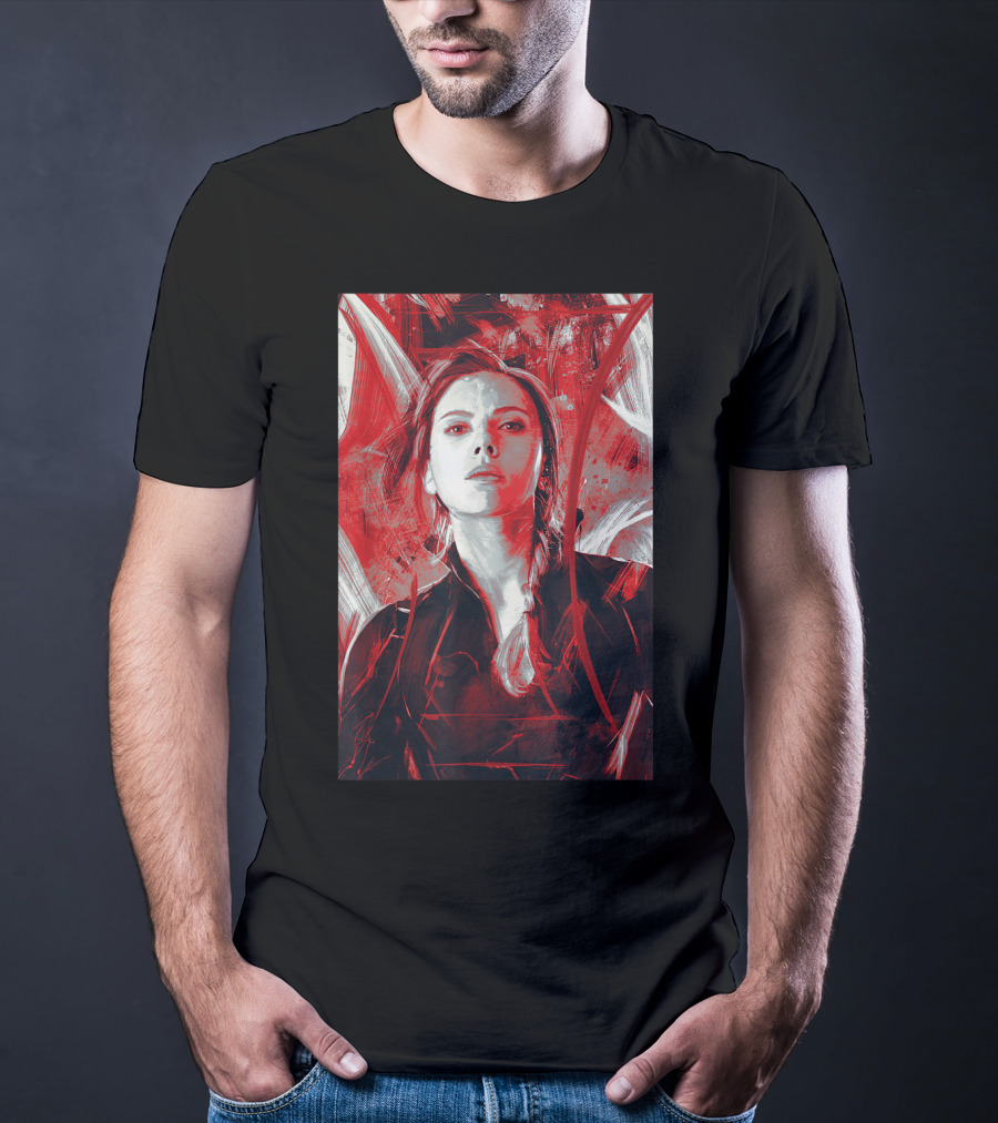 Marvel Avengers Endgame Black Widow Painting Graph T-Shirt