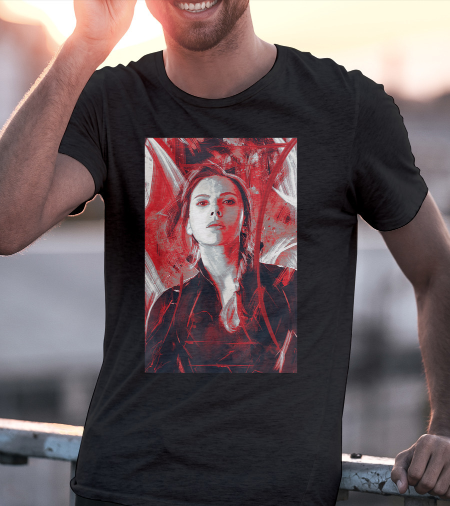 Marvel Avengers Endgame Black Widow Painting Graph T-Shirt