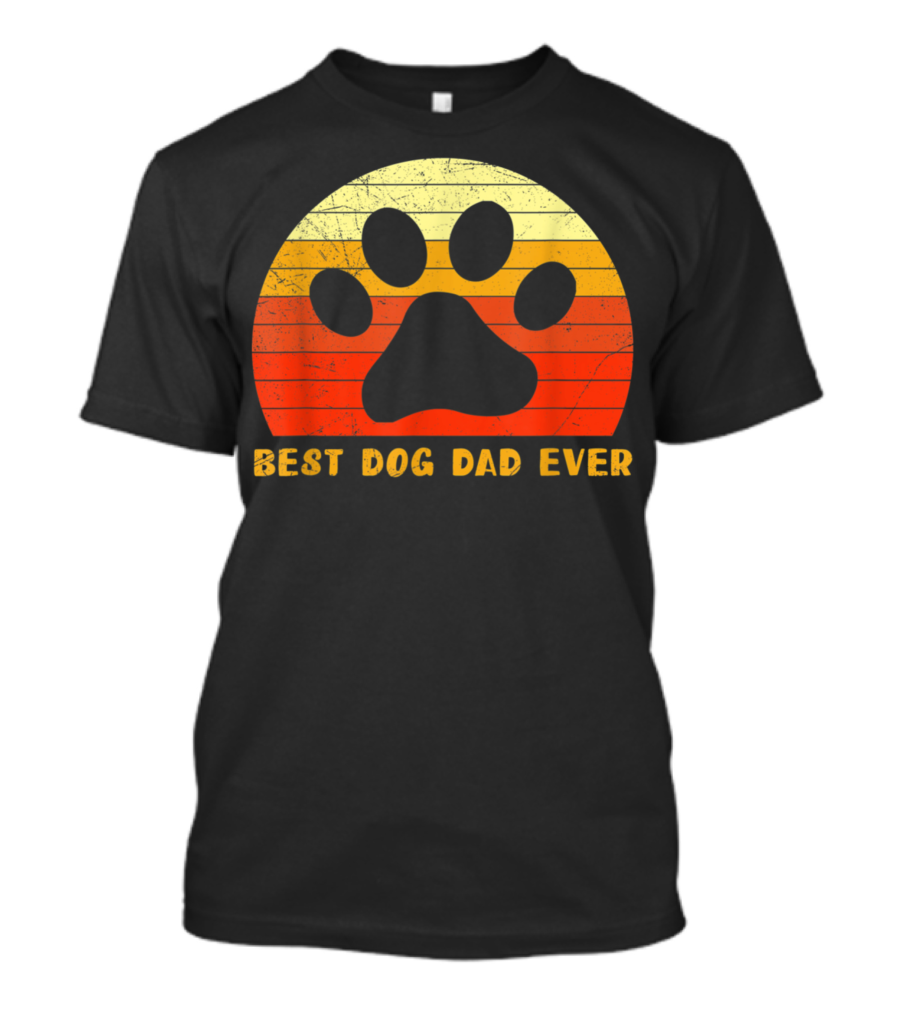 Best Dog Dad Ever Father's Day Retro Paw Prints T-Shirt