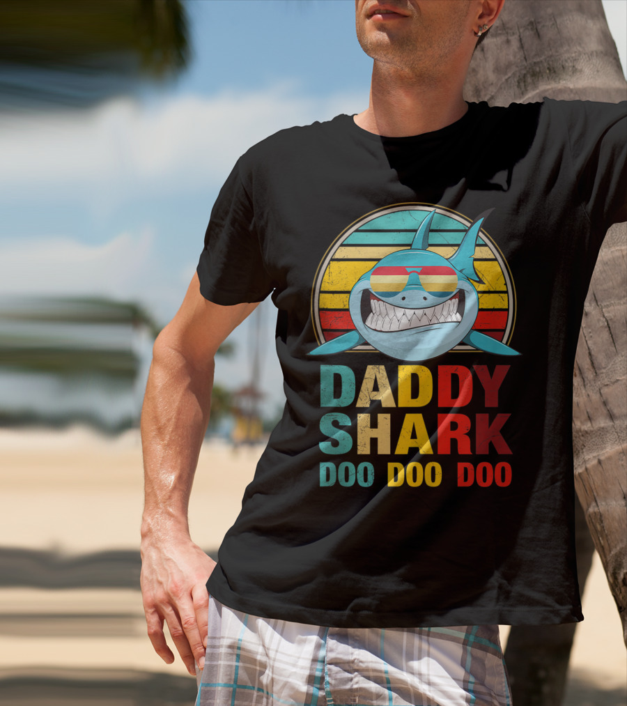 Daddy Shark Doo Doo Doo Mens Vintage T-Shirt