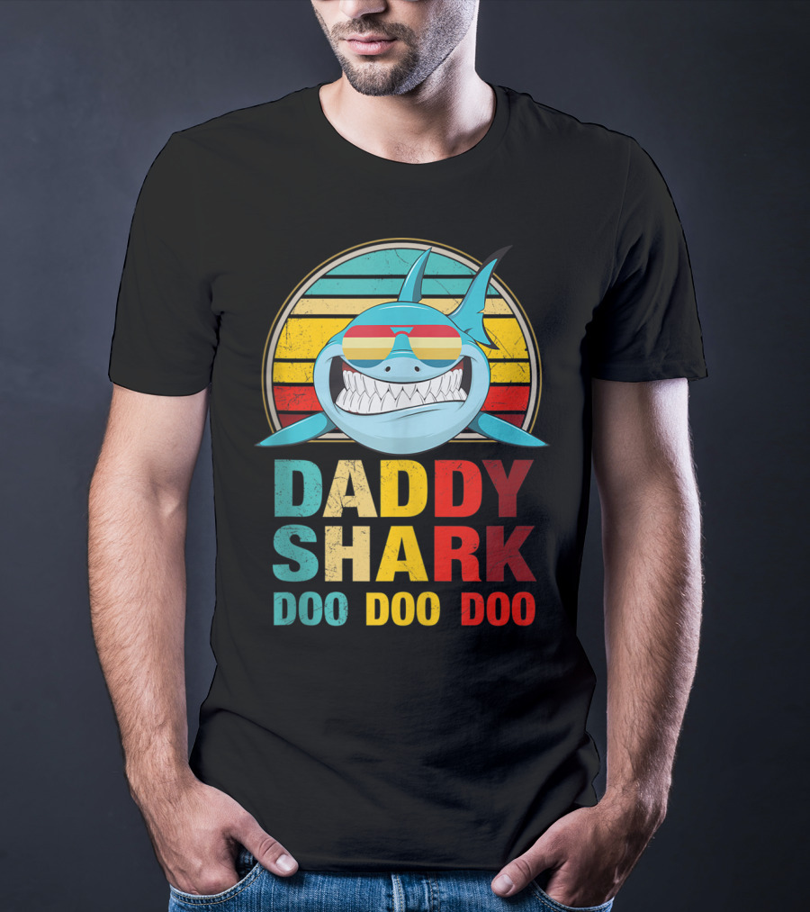 Daddy Shark Doo Doo Doo Mens Vintage T-Shirt
