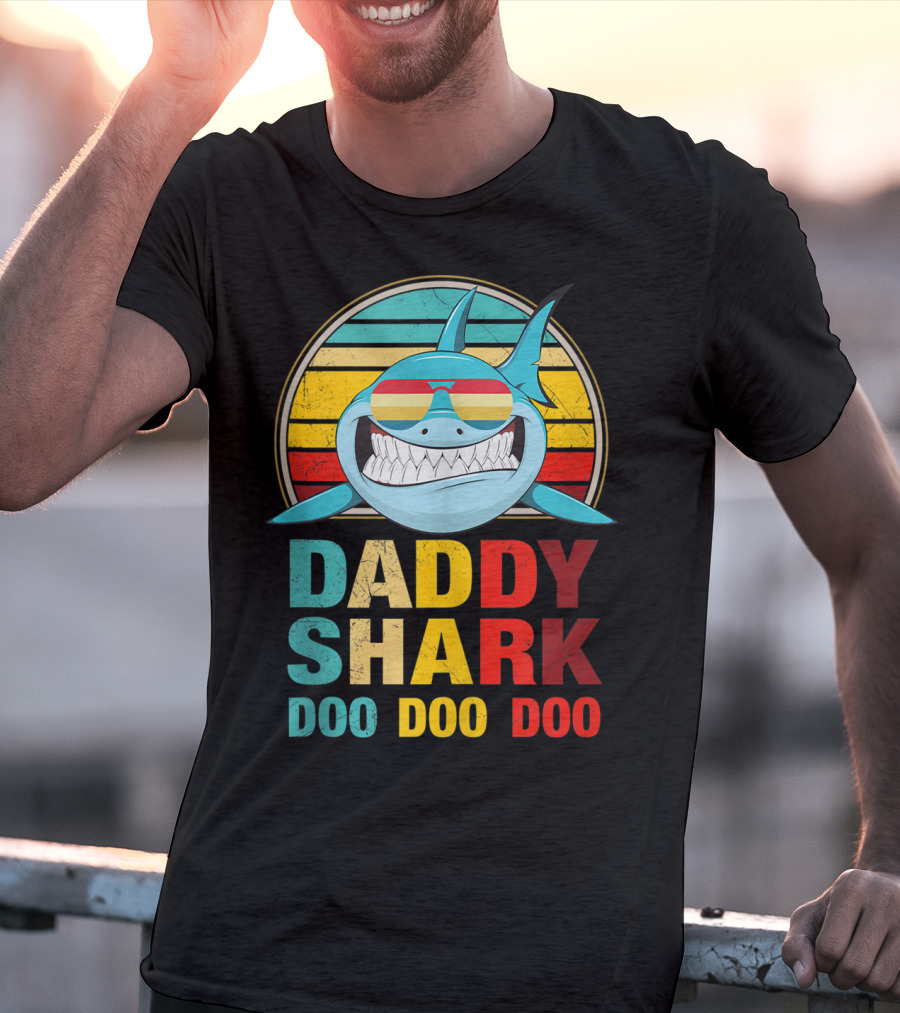 Daddy Shark Doo Doo Doo Mens Vintage T-Shirt
