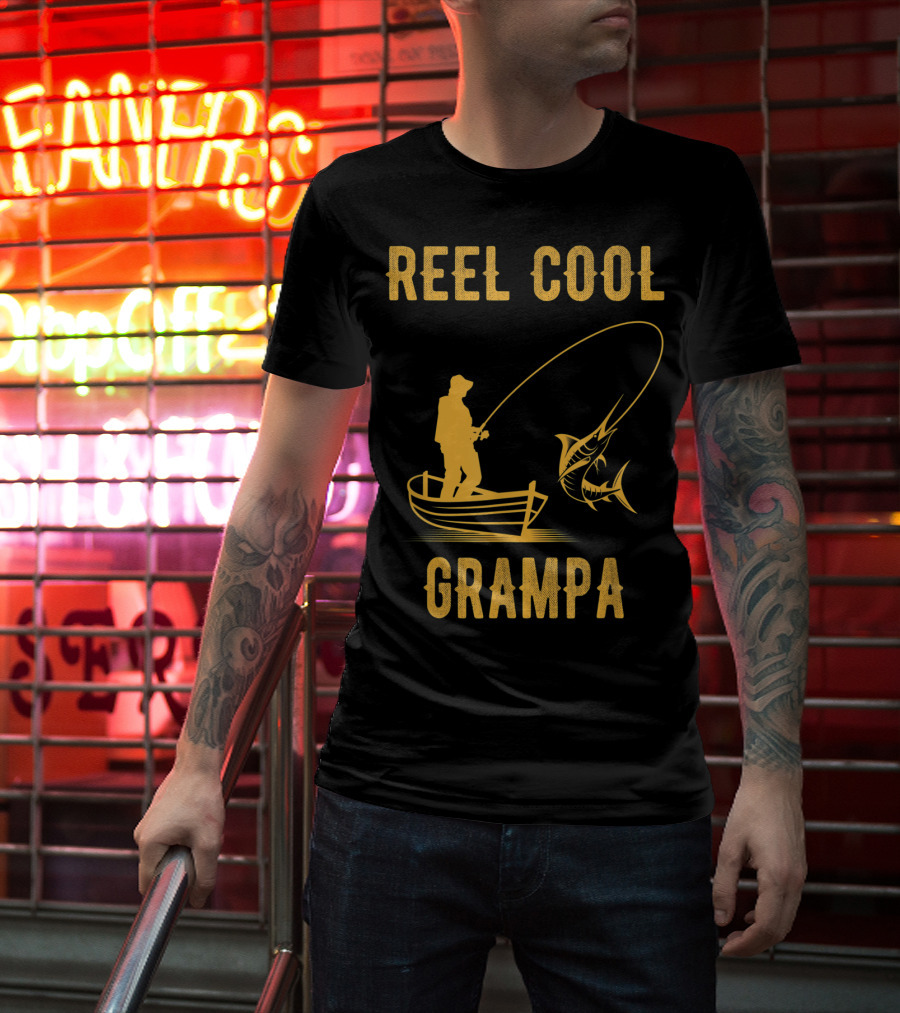 Reel Cool Grampa Fishing Boat And Catching Fish T-Shirt