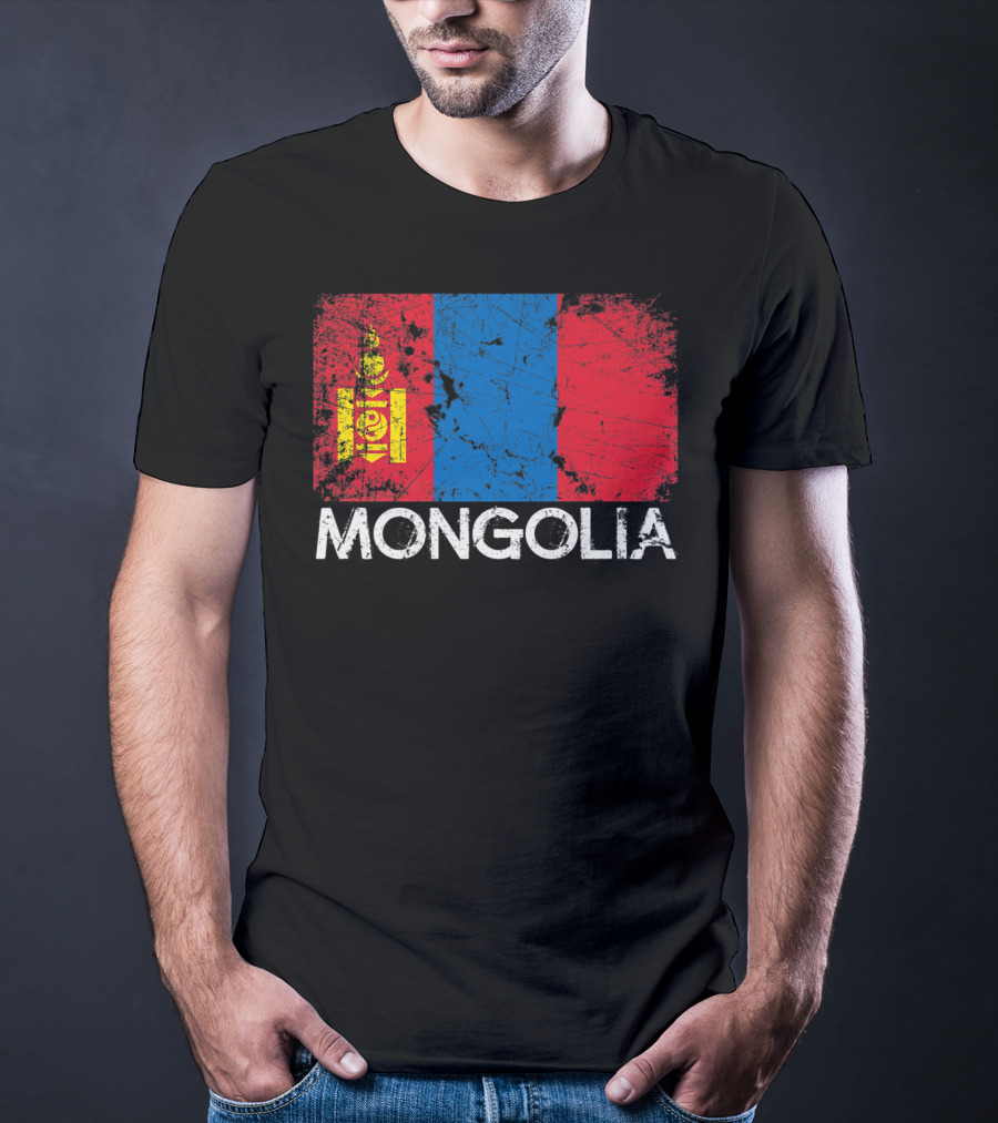 Mongolian Flag Vintage Mongolia T-Shirt