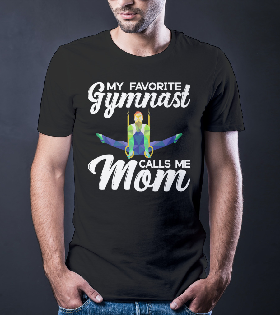 My Favorite Gymnast Calls Me Mom Geometric Rings T-Shirt