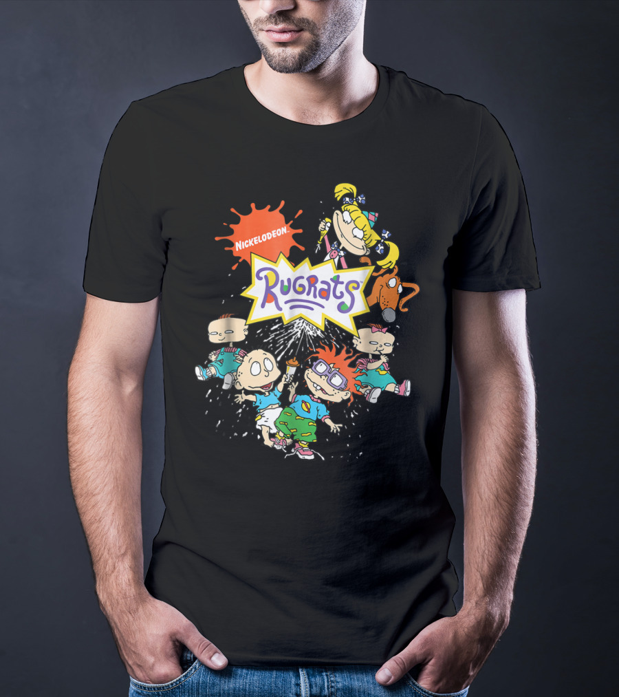 Nickelodeon Rugrats Cartoon Characters Full Group Splash T-Shirt